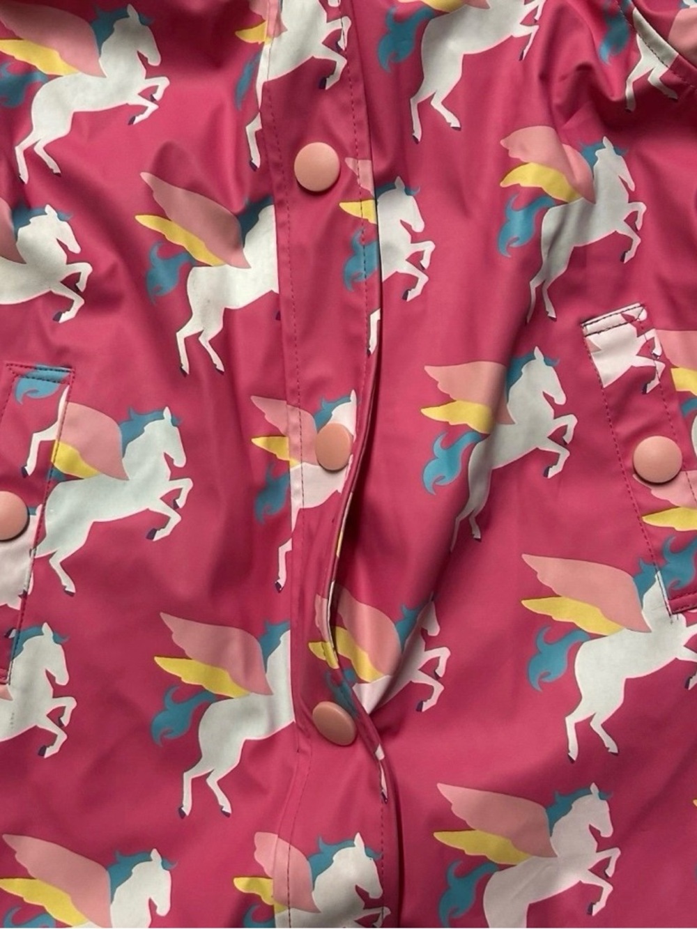 Girls Hatley Pink Rain Jacket With Unicorns Size 12 - Picture 5 of 5